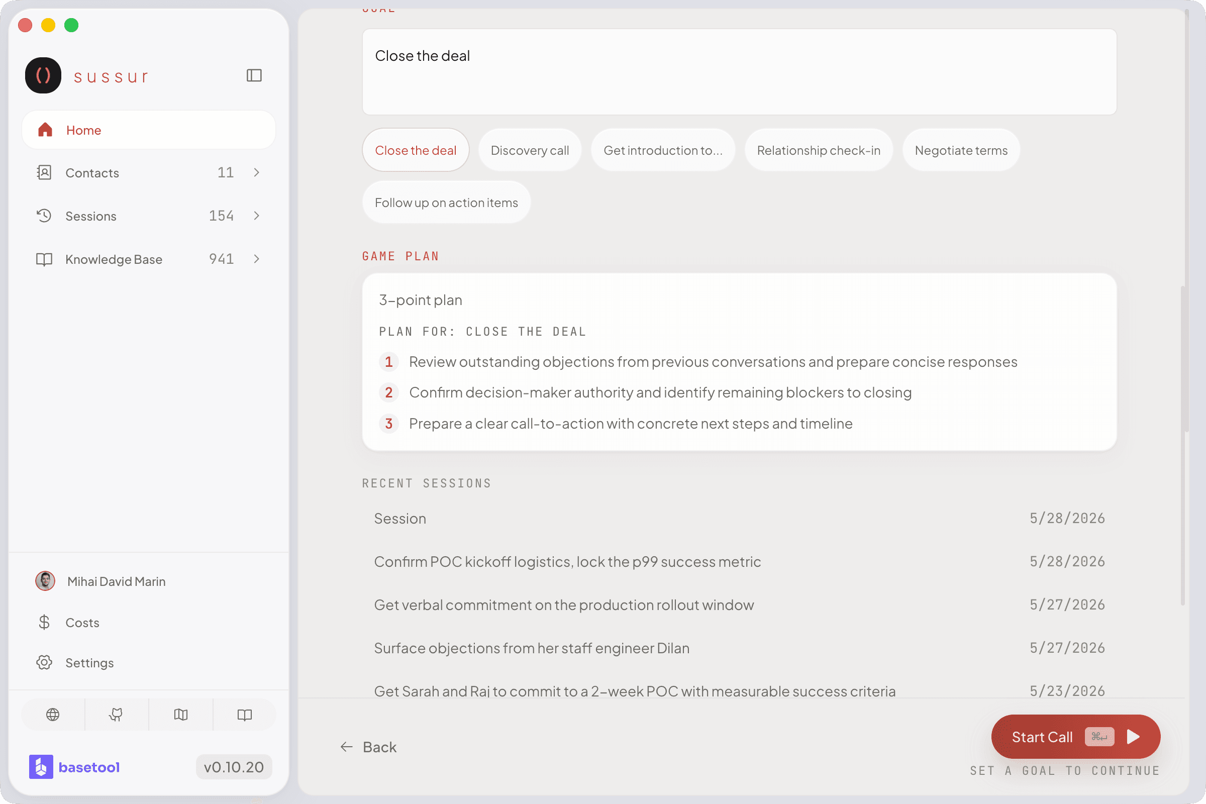 Inline italic briefing block inside the PrepView hero with a Watch-for list underneath
